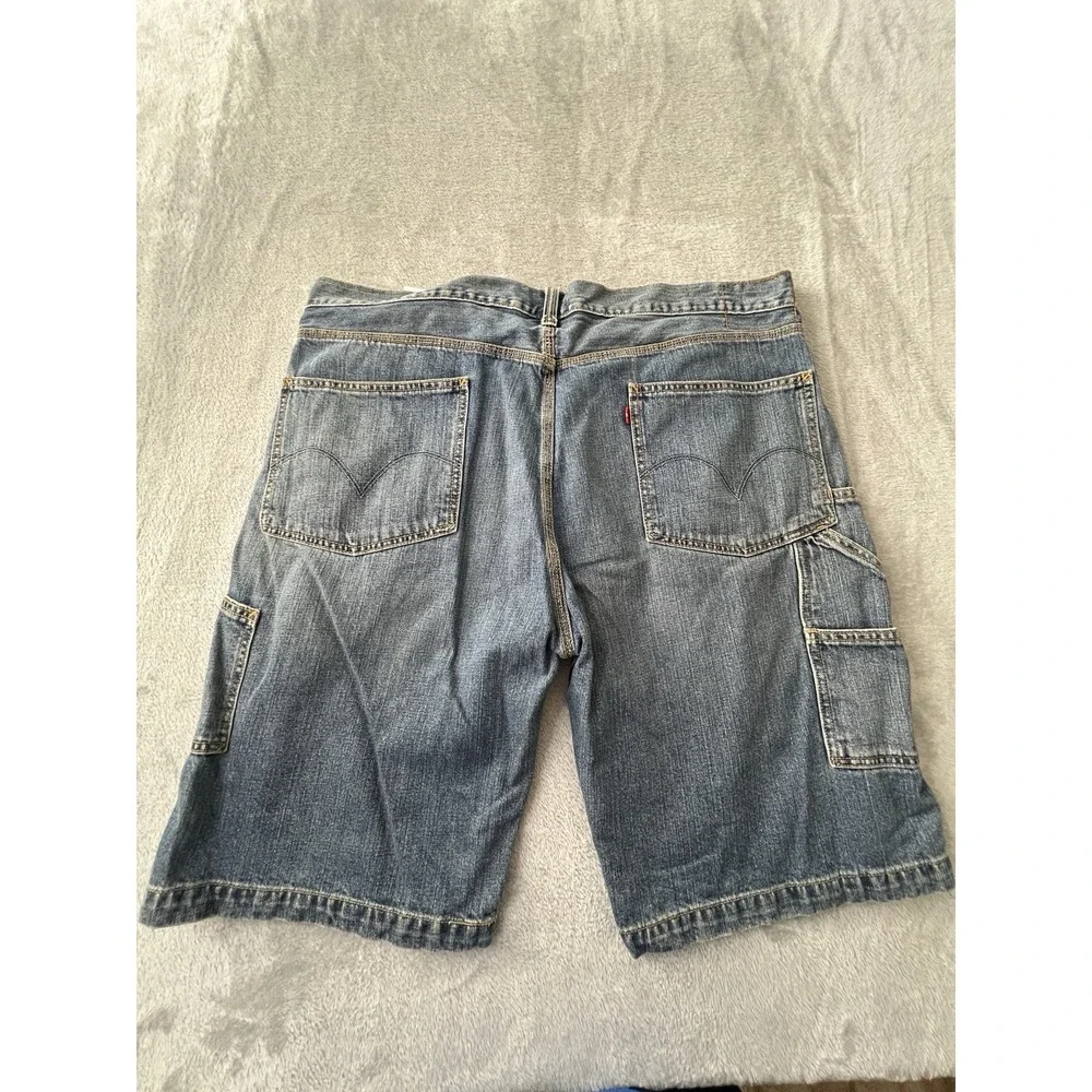 Levis Mens Shorts Size 42 Blue Denim Utility Carpenter Work Casual